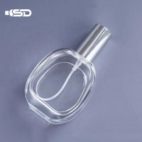 Bouteille de parfum en verre transparent de conception personnalisée de 50ml en gros en forme de poire avec joint de pulvérisateur de pompe boîte de présentation