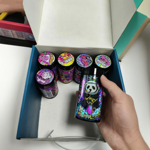 Auf Lager: Maßgefertigte UV-Glas- und Kunststoffdosen mit Box, 3,5 g, 7 g, 14 g, 28 g, 1 oz, 2 oz, Persy Custom Violettglasdosen und Geschenkversandbox-Kombination - Product Image 3
