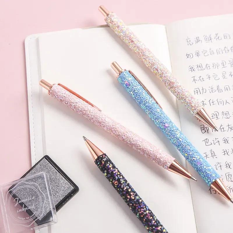 Sevimli kawaii yaratıcı sequins vücut ofis okul kız tükenmez kalem kırtasiye malzemeleri 0.5mm