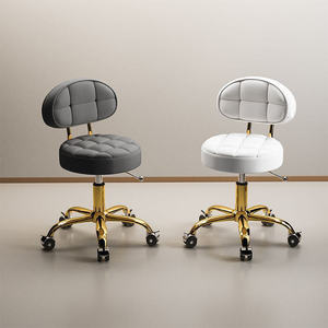 Silla de Pedicura Ergonómica de Acero Inoxidable con Ruedas y Rotación de 360 Grados, Ajustable e Hidráulica, para Salón de Belleza y Barbería, Venta al Por Mayor - Product Image 1