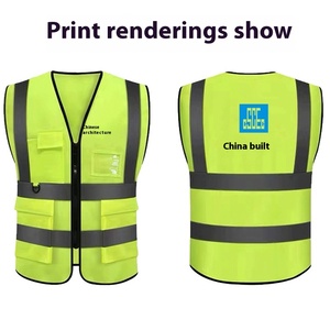 Gilet de sécurité réfléchissant de classe <span class=keywords><strong>2</strong></span> ANSI - Conforme à la norme OSHA - Vêtement de travail en coton jaune - Travaux de nuit - Travaux routiers - Équipes - Urgence - Lumineux - Product Image 4