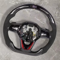 Volant en cuir en fibre de carbone LED, accessoires intérieurs de voiture pour VW Volkswagen Golf 8 GTI R Line MK8 Jetta GLI ID4