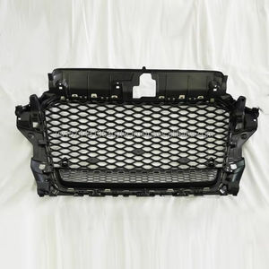 Grille de voiture style RS3 pour audi 13-16 A3/S3 8V | Grille chromée avec cadre inférieur noir | accessoires emblème inclus | USA - Product Image 2