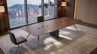 Mesa de Conferencia Ejecutiva Comercial, Mesa Rectangular para Reuniones, Muebles de Oficina para Salas de Juntas Corporativas
