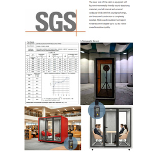 Cabina <span class=keywords><strong>de</strong></span> Oficina Móvil Insonorizada Moderna <span class=keywords><strong>de</strong></span> 2 Plazas, Cabina Acústica para <span class=keywords><strong>Reuniones</strong></span>, Estudio, Teléfono, Privacidad, para Hotel, Escuela - Product Image 6