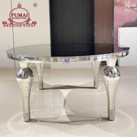Mobilier de salle à manger moderne, table circulaire en verre noir avec pieds argentés pour la maison, l'hôtel, le restaurant, l'extérieur