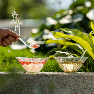 Frutero de Vidrio en Forma de Pétalo con Cuchara, Diseño Moderno, Apto para Lavavajillas, Uso Diario - Product Image 2