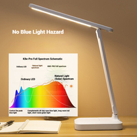 Lampe de bureau LED pliante à prise USB Lampe de table à température de couleur unique pour salle de lecture