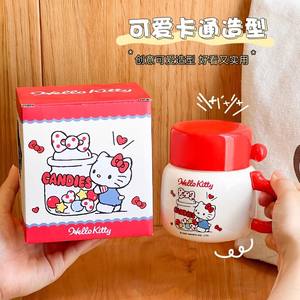Mug en céramique Hello Kitty avec couvercle et poignée, tasse de bureau réutilisable pour cadeaux - Product Image 2