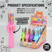 Sucette rotative créative à visages changeants avec bonbon dur de 10g, jouet amusant pour enfants, idéal pour les fêtes