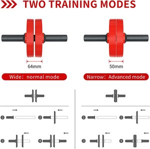 Rueda de ejercicio, rueda de abdominales para ejercicio físico para entrenamiento de fuerza central, rodillo abdominal para gimnasio en casa - Product Image 2