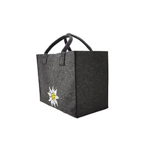 Sac fourre-tout en <span class=keywords><strong>feutre</strong></span> de laine brodé sur mesure avec motif de fleurs de marguerite, sac à main réutilisable écologique <span class=keywords><strong>pour</strong></span> femmes, cadeaux 35x30cm - Product Image 2
