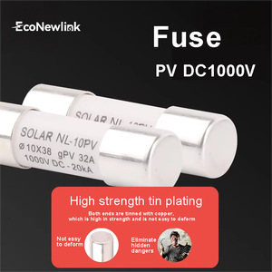 Fusible Solar <span class=keywords><strong>Newlink</strong></span> con Certificación IEC, 32A 15A 1000VDC, Indicador LED de Soplo Rápido, Capacidad de Interrupción de 20kA, Cuerpo de Cerámica, Fusibles Fotovoltaicos - Product Image 6