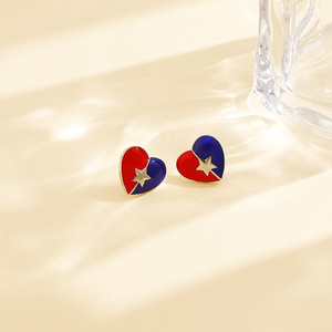 American Independence Day Bowknot <b>Stud</b> Earrings Fashion European and American Style Super Sparkly Personalized Party Earrings - Product Image 5