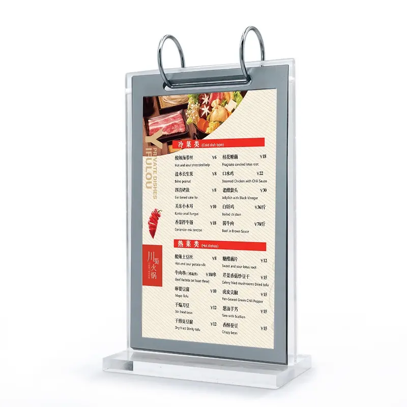 Restaurant table menu display stand desktop customized menu price list page flip card menu card stand stand
