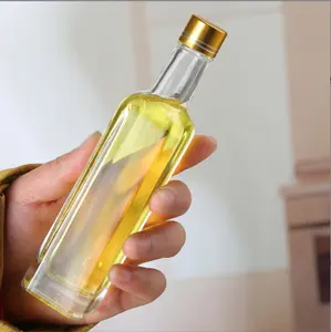 Provide Label Crystal White Glass Material 0.5L Marasca Bottles 500ml Empty Olive Oil Glass Bottle