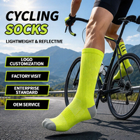 Chaussettes de cyclisme sur route personnalisées mi-mollet, réfléchissantes, respirantes, toutes saisons, pour le sport