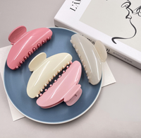 Pince à cheveux en plastique de 11 cm, style coréen, couleur unie, design coquillage, mode, pour femme, multi-accessoires, type disque ou griffe de requin