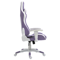 Chaise de jeu E-sports de qualité supérieure avec rembourrage confortable, chaise de bureau inclinable réglable 2D, chaise de jeu violette et blanche