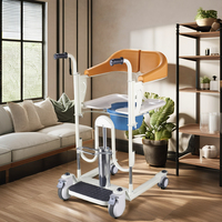 Chaise de transfert hydraulique professionnelle pour personnes handicapées avec fonction de commode AOLIKE CE ISO UKCA pour les soins à domicile