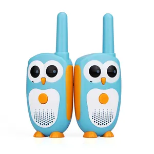 Walkie Talkie çocuklar 2 adet karikatür baykuş tasarım çocuk radyo 1 kanal telsiz çocuk radyo oyuncaklar doğum günü noel hediyesi