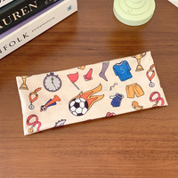 Bandeau élastique imprimé thème football, style sportif mignon, à large bord, accessoires pour cheveux pour femmes