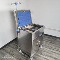 Carrito Médico Multifuncional Moderno de Acero Inoxidable, Carrito de Enfermería para Hospital, Poste para Suero Intravenoso, Cajones con Cerradura, Gabinete con 4 Ruedas