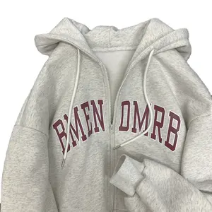 Full Zip Up Hoodie Custom Embroidered Hoodie Sweater Jumper Oversize Custom Prints Sweatshirt 2023 Custom Embroidery Clothing