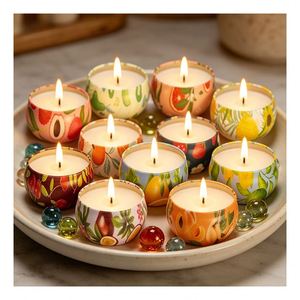 Ensemble de bougies parfumées en pot, emballage haut de gamme, mélange de soja à la vanille, collection de merchandising pour la décoration intérieure, élégant - Product Image 6