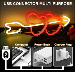 VENTES Flèche d'arc de Cupidon avec coeur Acrylique <span class=keywords><strong>Neon</strong></span> Light Usb Powered Custom Led Heart <span class=keywords><strong>Neon</strong></span> - Product Image 5