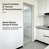 Profil 18/35, Paduan Titanium-magnesium Ultra-sempit, Kaca Tempered 8mm, Cocok untuk Kamar Mandi dan Dapur