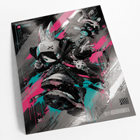 Affiches personnalisées avec impression 3D, vernis UV en relief, impression UV sélective, effet texturé en relief, couleurs néon vibrantes, pour Comic Con et Anime