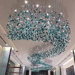 Blue pebbles lights river sculpture art decoration chandelier ceiling lamps