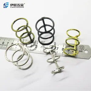 YIWANG fabrika 3 halka bağlayıcı gevşek yaprak klip Metal masa takvimi Binder yüzük