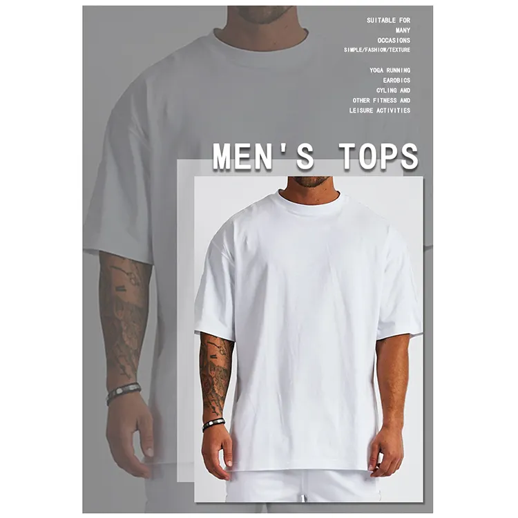 Bestverkopende Heren Fitness Kleding Gym Kleding Katoenen Effen Workout Shirts Custom Ronde Kraag Witte Sport T Shirts
