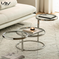 Meubles de table basse de luxe pour salon design créatif table basse pour hôtel villa avec cadre en métal et dessus en verre