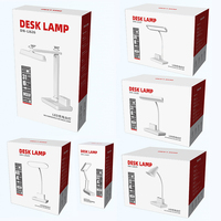 Lampe de bureau LED en plastique rechargeable personnalisée, à commande tactile, à intensité variable, pliable, pour bureau, salon