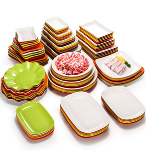 Nhà Máy biểu tượng tùy chỉnh hình chữ nhật thực phẩm BBQ phục vụ khay Stackable nhựa promo đầy màu sắc nhà hàng đen cắm trại tấm nhựa - Product Image 4