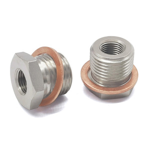 ตัวแปลงเกลียวเหล็กชุบนิกเกิลแบบ CNC ขนาด M18x1.5 เป็น M10x1 ความแม่นยำสูง ผ่านการสอบเทียบมาตรฐาน ใช้กับตัวกรองน้ำมันเชื้อเพลิง - Product Image 1