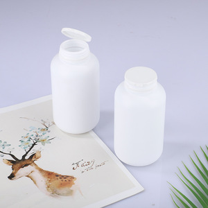 500ml tear-off cap white <b>light</b>-proof round <b>bottle</b> <b>for</b> health supplements, PE food-grade plastic packaging <b>bottle</b> - Product Image 1