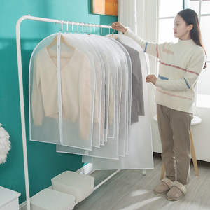 ถุงใส่เสื้อผ้ากันฝุ่น ผ้าคลุมแขวนแบบใสสำหรับเสื้อผ้า เสื้อโค้ท ซักได้ สีขาว 10 แพ็ค - Product Image 4