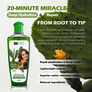 Aceite Capilar de <span class=keywords><strong>Cactus</strong></span> 200ml, Sérum Capilar a <span class=keywords><strong>Base</strong></span> de Plantas, Ligero para Todo Tipo de Cabello, Hidratación Duradera, Reduce el Frizz, Aumenta el Brillo - Product Image 5