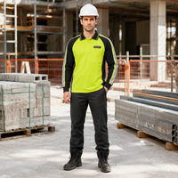 Chemise de travail de sécurité à blocs de couleur orange et lime, manches raglan, polos réfléchissants haute visibilité pour la sécurité des entrepôts et la circulation