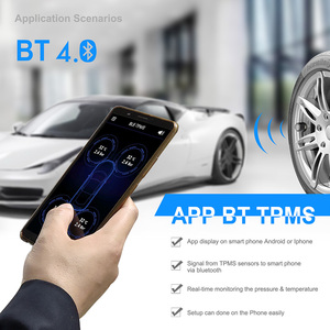 Hệ Thống Theo Dõi Áp Suất Lốp Xe Hơi Không Dây BT 4.0 <span class=keywords><strong>TPMS</strong></span> Với 4 Cảm Biến Bên Ngoài Hỗ Trợ Ứng Dụng Điện Thoại - Product Image 3