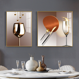 Moderno e minimalista 2 pannelli casa sala da pranzo decorazione pittura <span class=keywords><strong>vetro</strong></span> acrilico stampa cristallo porcellana arte della parete pittura - Product Image 2