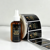 Autocollants en vinyle argenté et doré imperméables avec logo personnalisé pour l'emballage de cosmétiques, de parfums, de shampooings et de lotions