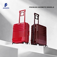 Valise d'affaires haut de gamme en aluminium, personnalisable, 20 pouces, avec coque en PC à 3 couches effet miroir, système de freinage intégré, séparation humide/sec, Dropshipping