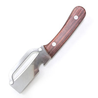 Houten handvat multifunctionele julienne-schiller flesopener 3-in-1 roestvrijstalen schilmes voor fruit en groenten