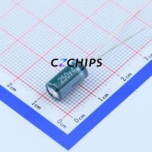 EGD2EM4R7E12OT ตัวเก็บประจุอลูมิเนียมอิเล็กโทรไลติกผ่านรู D6.3xL12mm 4.7uF 20% 250V 92mA-100kHz - Product Image 1