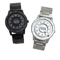Nouvelle Montre Homme de Luxe à Quartz en Acier Inoxydable, Technologie Noire à Lévitation Magnétique, Mouvement Importé Étanche